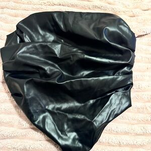 Fashion Nova Faux Leather Corset Top - Black